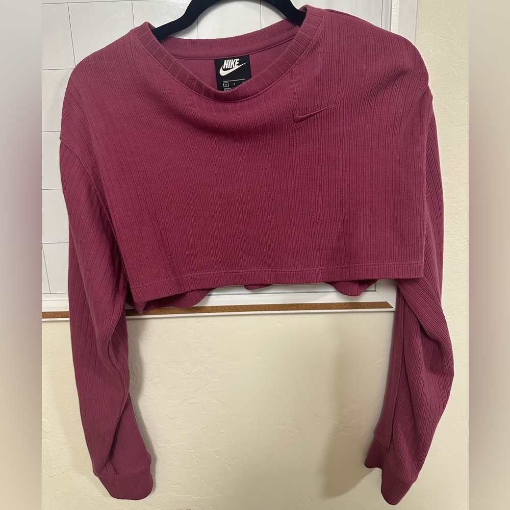 Nike Pink Cropped Sweatshirt